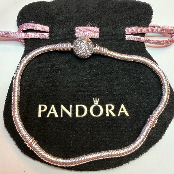 Pandora Jewelry - Pandora Silver Bracelet with Sparkling Ball Charm 19 см